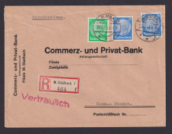 Perfin Lochung Briefmarken Deutsches Reich R Brief Hindenburg Mönchengladbach - Cartas & Documentos