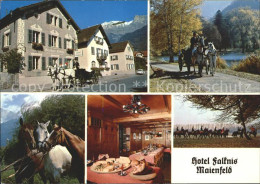 11889626 Maienfeld Hotel Falknis Gastraum Pferdekutschen Maienfeld - Other & Unclassified