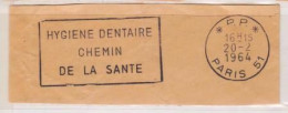 Port Payé PP PARIS 51 (Hygiène Dentaire Chemin De La Santé) Sur Fragment _F133 - Oblitérations Mécaniques (flammes)