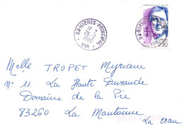 ENVELOPPE AVEC CACHET HYERES PRINCIPAL LE 26/12/1990 - BEAU TIMBRE - 1961-....