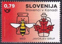 SLOVENIA  2021,SLOVENES IN KANADA,HONEY,,BEE,MAPLE SYRUP,AHORN,,MNH - Slovenia