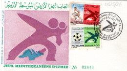 Maroc Al Maghrib 0625/26 Fdc Jeux D'Izmir, Athlétisme, Football - Sonstige & Ohne Zuordnung