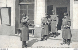 INFANTERIE SORTIE D'UN PERMISSIONNAIRE CARTE PUB A SAINTE BARBE 4 RUE GENERAL FOY SAINT ETIENNE - Caserme