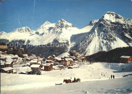 11870976 Inner Arosa Panorama Pferdeschlitten Innerarosa - Sonstige & Ohne Zuordnung