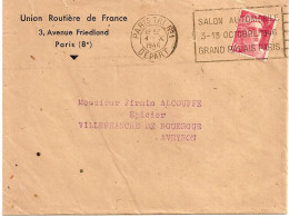 32J12 --- PARIS TRI N°1 Salon Automobile 3-13 Octobre 1946 Grand Palais - Oblitérations Mécaniques (flammes)