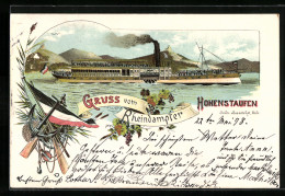 Lithographie Rheindampfer Hohenstaufen  - Other & Unclassified