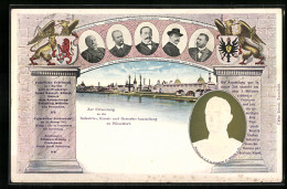Präge-Lithographie Ganzsache PP27C10: Düsseldorf, Industrie-, Kunst- Und Gewerbe-Ausstellung 1902, Wappen  - Esposizioni