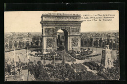 AK Paris, L`Arc De Triomphe, Triumphbogen, Les Fetes De La Victoire 14 Juillet 1919-L`Armee Amèricane  - Altri & Non Classificati