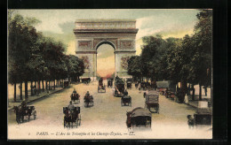 AK Paris, L`Arc De Triomphe Et Les Champs-Èlysèes, Triumphbogen  - Other & Unclassified