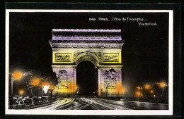 AK Paris, L`Arc De Triomphe, Triumphbogen Bei Nacht, Vue De Nuit  - Altri & Non Classificati