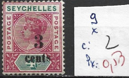 SEYCHELLES 9 * Côte 2 € - Seychellen (...-1976)