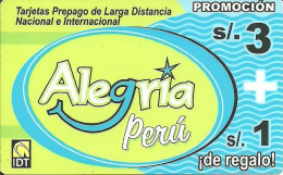 Peru: Prepaid IDT - Danercard Alegria Promoción - Perù