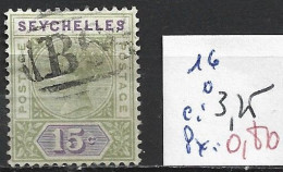 SEYCHELLES 16 Oblitéré Côte 3.25 € - Seychellen (...-1976)