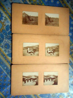 LOT DE 3 PHOTO STEREO AFRIQUE ARRANGEMENT D UN PALABRE CHEZ LE CHEF BOQUET A KISSEGAYE FEMMES BAGAYE ENFANTS - Fotos Estereoscópicas