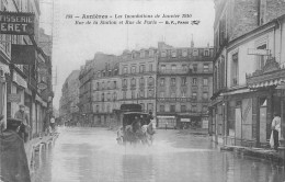 P-24-Mi-Is-1780 : ASNIERES. LA CRUE DE LA SEINE. RUE DE LA STATION ET RUE DE PARIS - Asnieres Sur Seine