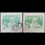 KOREA 1957 - Scott# 250-1 Tombstone 4-5h Used - Corée Du Sud