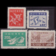KOREA 1949 - Scott# 109-12 Definitivies 15-400w LH - Corée Du Sud