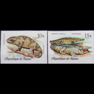 GUINEA 1977 - Scott# C134-5 Reptiles Imperf. Set Of 2 MNH - Guinee (1958-...)