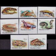 GUINEA 1977 - Scott# 744-51 Reptiles Imperf. Set Of 8 MNH - Guinea (1958-...)