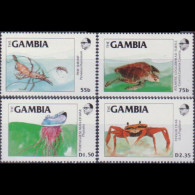 GAMBIA 1984 - Scott# 538-41 Marine Life One LH Set Of 4 MNH - Gambia (1965-...)