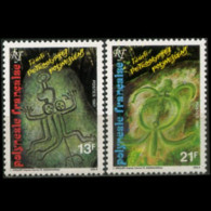 FR.POLYNESIA 1987 - Scott# 460-1 Petroglyphs Set Of 2 MNH - Ongebruikt