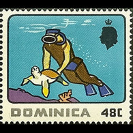 DOMINICA 1969 - Scott# 253 Diver 48c MNH - Dominica (1978-...)