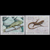 CYPRUS 1992 - Scott# 802-3 Reptiles 7-10c MNH - Unused Stamps