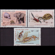 CENTRAL AFRICA 1971 - Scott# B5-7 Wildlife 30-50f MNH - República Centroafricana