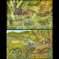 CENTRAL AFRICA 2001 - Scott# 1394-5 S/S Reptiles MNH - Centraal-Afrikaanse Republiek