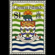 CAYMAN IS. 1977 - Scott# 344a Arms Wmk 373 $1 MNH - Caimán (Islas)