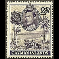 CAYMAN IS. 1943 - Scott# 104 Turtle Perf.14 2p LH - Cayman (Isole)
