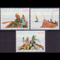 CAPE VERDE 1991 - Scott# 595-7 Fishing 24-50e MNH - Cape Verde