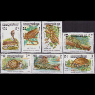CAMBODIA 1984 - Scott# 420-6 Reptiles Set Of 7 MNH - Camboya