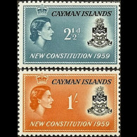 CAYMAN IS. 1959 - Scott# 151-2 New Constitution Set Of 2 LH - Iles Caïmans