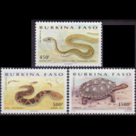 BURKINA FASO 1995 - Scott# 1019-21 Reptiles Set Of 3 MNH - Burkina Faso (1984-...)