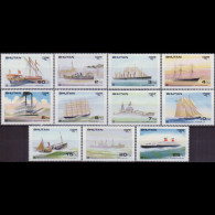 BHUTAN 1989 - Scott# 737-48 Ships Missing 1n Set Of 11 MNH - Bhután