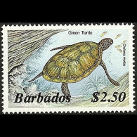 BARBADOS 1985 - Scott# 657 Green Turtle $2.50 MNH - Barbades (1966-...)