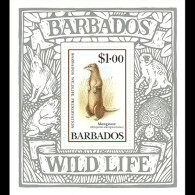 BARBADOS 1989 - Scott# 751 S/S Mongoose MNH - Barbados (1966-...)