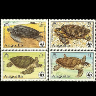 ANGUILLA 1983 - Scott# 537-40 WWF-Turtles Set Of 4 MNH Toned - Anguilla (1968-...)