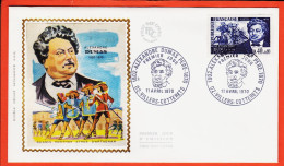 31071  / ⭐ (•◡•) FDC Soie ◉ Alexandre DUMAS 1802-1870 Par CHESNOT ◉ 1er Jour Emission Villers-Cotterets 11-04-1970 CEF - 1970-1979