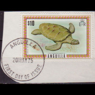 ANGUILLA 1972 - Scott# 160 Green Turtle FD $10 Used - Anguilla (1968-...)