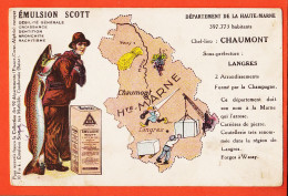 31433 / Publicité Emulsion SCOTT Carte Contour Département 52-HAUTE-MARNE 397773 Habitants ● Chef-Lieu CHAUMONT - Publicité