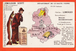 31431 / Publicité Emulsion SCOTT Carte Contour Département 36-INDRE 255.095 Habitants ● Chef-Lieu CHATEAUROUX - Publicité