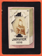 31178 / 1er JANVIER 1898 Bonne Année Jour 1 Sur 364 Calendrier Photographie CDV Jeune Fille Déguisée 8.8x10.8cm - Antiche (ante 1900)