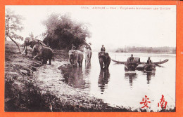 31114 / ANNAM HUE Viet-Nam Elephants Traversant Une Riviere Indochine 1905s Edit. DIEULEFILS 3564 Vietnam Indo-Chine - Vietnam