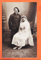 31466 / Carte-Photo Mariage Poilu Décoration Croix De Guerre 1914-1918 CpaWW1 - War 1914-18