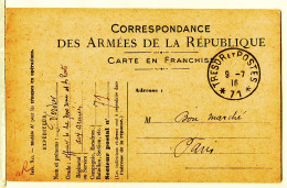 31464 / ⭐ ◉ Guerre 1914 Correspondance Armée République Franchise Troupe Opération 1916 Officier VERDIER à BON MARCHE - Guerre 1914-18