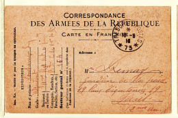 31469 / ⭐ ◉ Guerre 1914 Correspondance Armée République Troupes Opérations 15.08.1916 Adjudant LONCHAMP 10e Artillerie - War 1914-18