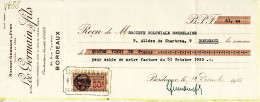 31285 / BORDEAUX Maison GERMAIN FURT Rue Tourat Lettre Change-Timbre Fiscal 12.12.1935 à Coloniale Bordelaise - Wissels