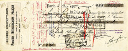 31297 / PARIS Produits Metallurgiques Rue Amsterdam Mandat + Timbre Fiscal 31-08-1935 à Coloniale Bordelaise - Assegni & Assegni Di Viaggio